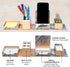 Global Printed Products Designer Printed Folding Desk Organizer, Includes Phone Stand, Small Compartments, Pen Holder,