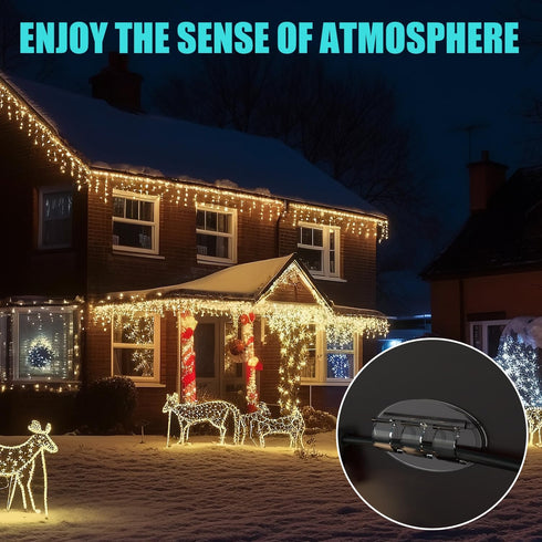 30Pcs Hooks for Outdoor String Lights Clips: Heavy Duty Light Hooks with Waterproof Adhesive Strips, Adhesive Hooks