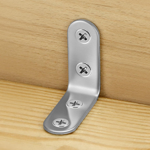 24 1.57 1.57 Inch 96 QWORK Pcs Stainless Steel Corner Braces x Heavy Duty L Shaped Right Angle Brackets with Screws