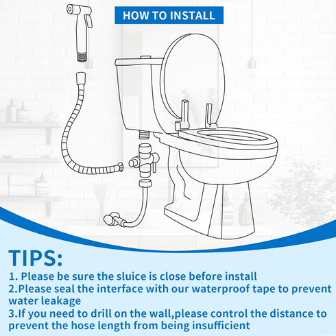 Neween Handheld Toilet Bidet Sprayer for Toilet-Adjustable Water Pressure Control with Bidet Hose for Feminine Wash