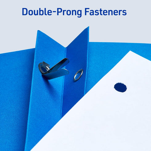 Avery 25 Blue Two Pocket Folders with 3 Prong Fasteners, Holds 70 Sheets (47976)