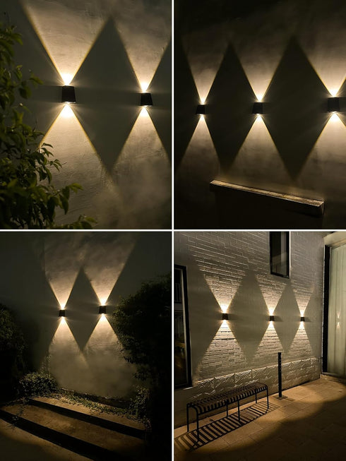 Mrzxy Outdoor Solar Lights for House Up and Down Solar Lights Dusk to Dawn Waterproof for House, Garage, Exterior