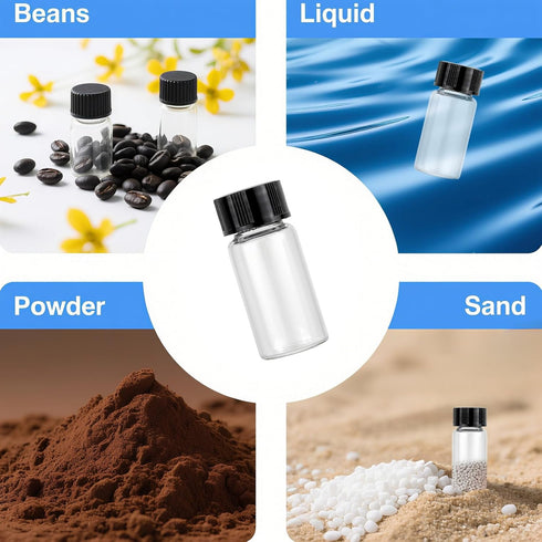 Jiuwu 10 Pack Glass Vials 5ml with Screw Caps Small Vials for Essential Oil Sample Vial for Perfume