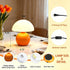 3-Way Dimmable Dimmable Orange Mushroom Lamp - Plug Powered Small Desk Table Lamp with Ambient, Night Light