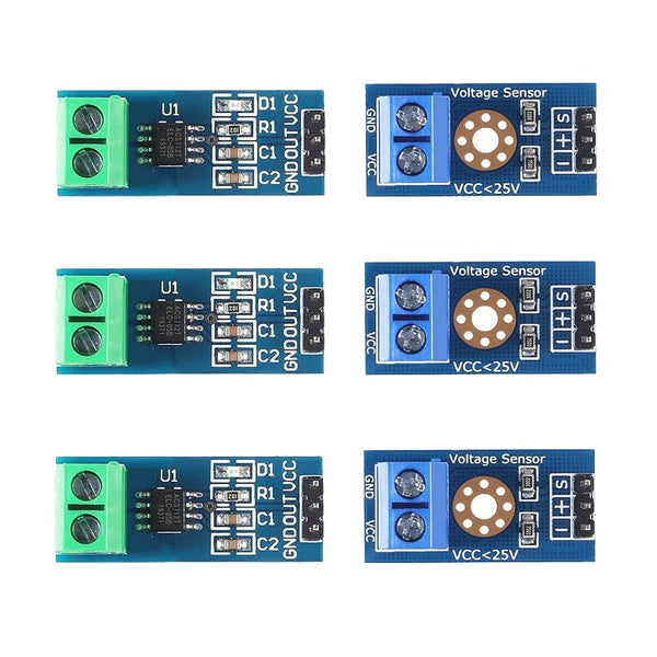 DIANN 3pcs ACS712 Module Hall Effect Current Sensor + Voltage Tester