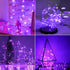 2 Pack 33ft 100 8 JMEXSUSS Solar Fairy Lights Outdoor, LED Purple Christmas Lights, Waterproof Modes Purple Solar Light