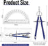 EBOOT Student Geometry Math Set, Drawing Compass and 6 Inch Clear Swing Arm Protractors for 180 Degree (Blue)