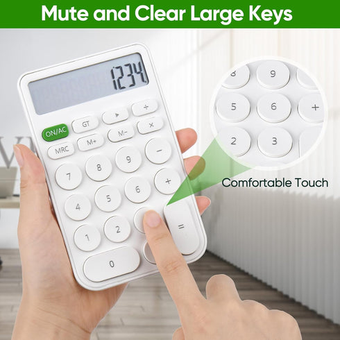 Standard Function Basic Calculator, 12 Digit Large LCD Display, Antiskid Bottom for Office, Home, School, Automatic
