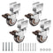 Nefish 2 Inch Caster Wheels with 3/4” U Bracket, Small Rubber Casters Set of 4 with Brake, 360 Degree Swivel