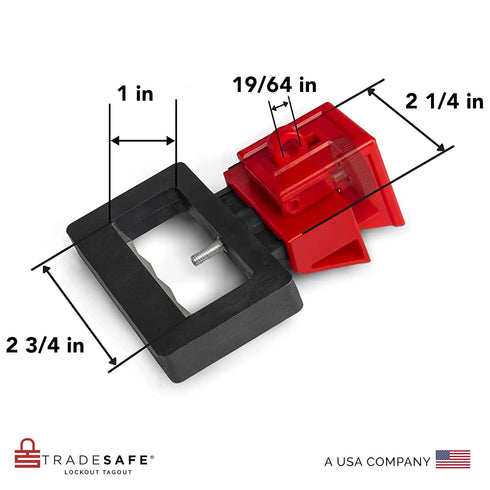 TRADESAFE Circuit Breaker Lockout Device, 3 Pack, 480/600 Volt, Clamp-on Breaker Lock Out Device