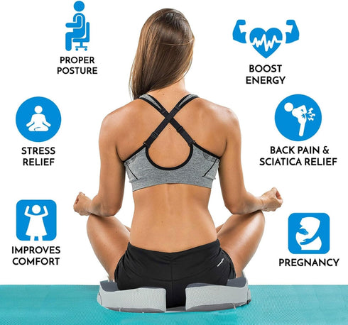 Janemiri Small Travel Seat Cushion for Airplane,Portable Foldable Seat Cushion,Sciatica Pain Relief with Built