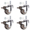 1 Inch Caster Wheels with M6 Threaded Stem - Set of 4 Small Swivel Casters with Brakes for Furniture and Shopping Carts