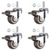 1 Inch Caster Wheels with M6 Threaded Stem - Set of 4 Small Swivel Casters with Brakes for Furniture and Shopping Carts