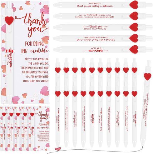 Jetec 60 Sets Valentine's Day Pens Bulk Heart Employee Appreciation Gifts Inspirational