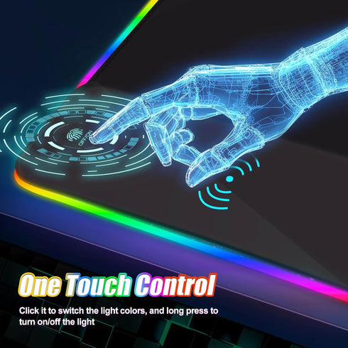 ToLuLu Wireless Charging RGB Gaming Mouse Pad, 15W LED Mouse Mat with 30W Charger, Large Mousepad with Wrist Support,