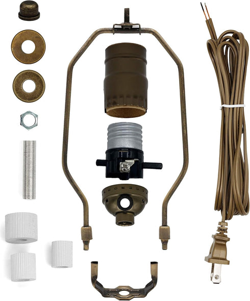 Creative Hobbies Lamp Kit for Liquor Bottles, Includes All Adapters, Socket, Cord and Harp (Antique)