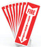 ASSURED SIGNS Fire Extinguisher Safety Sign Sticker, 8 Pack, 4" X 12", Durable Vinyl, Bright Red and White