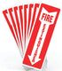 ASSURED SIGNS Fire Extinguisher Safety Sign Sticker, 8 Pack, 4" X 12", Durable Vinyl, Bright Red and White
