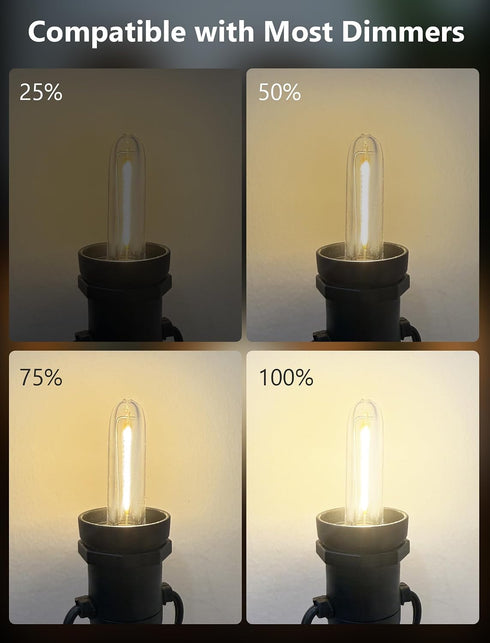 12 Pack Bulbs E12, T13 Bulbs Dimmable E12 Bulbs S14 G40 C7 LED Replacement LED Light for Outdoor String Lights