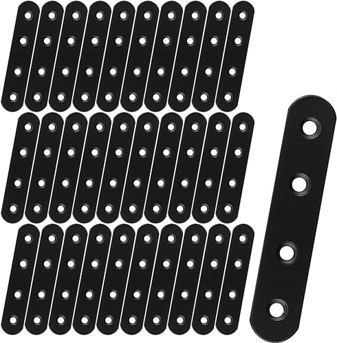 30 PCS Black Straight Braces, Cast Iron 100MM X 20MM X 3MM