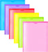 Heavy Duty Plastic Folders with Clear Front Pocket, 6PCS, 3 Pockets Folders with Prongs for Letter Size Sheets