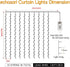 300 9.8ft9.8ft echosari LED Curtain Lights Battery Operated, Hanging Light with Remote Timer Fairy Curtain Lights