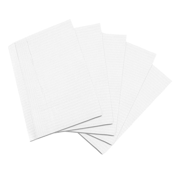 Safe-Dent 13" x 18" White Disposable Paper Waterproof Dental Medical Tattoo Piercing Bibs/Lap