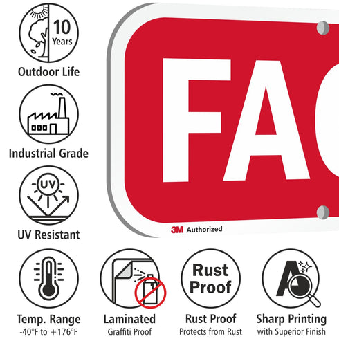 SmartSign FACP Sign (Fire Alarm Control Panel) 6" x 12" Reflective Aluminum, Made in USA