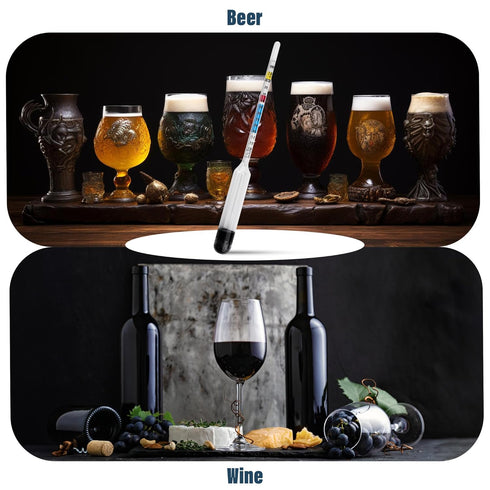 100 MM Hydrometer for Wine Making with Hydrometer Alcohol Test Jar - Specific Gravity Hydrometer for Wine and Beer