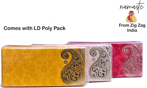 ZIG ZAG Elegant Money Gifting Envelopes Pack of 50 Cash Holder Designer Lifafa for Weddings, Gift of Prosperity Multi Color comes with 2 colours pack, MEDIUM by ZIG ZAG