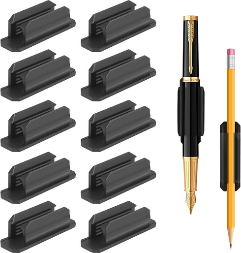 baecel 10 PCS Pen Holder, Upgraded Adhesive Pencil Holder for Desk, Flexible Silicone