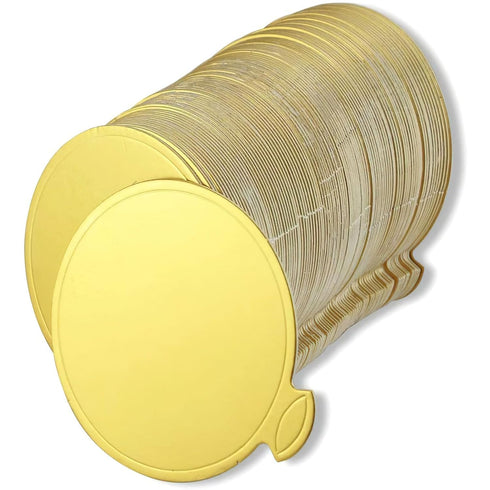 HANSGO Mini Round Golden Cardboard Cake Base, 100PCS Mousse Cake Boards Paper Plates Circle Dessert Board