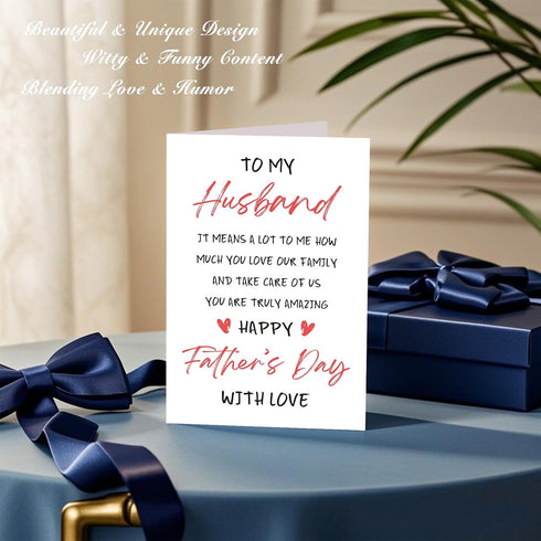 LYMEQING Romantic Fathers Day Card for Husband Hubby Him Men, Sweet Fathers Gift Card from Wife (It Means a Lot to Me