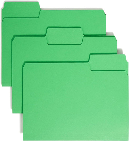 Smead SuperTab File Folder, Green, Oversized 1/3-Cut Tab, Letter Size, 100 per Box (11985)