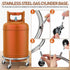 Luxshiny Movable Propane Cylinder Base: Stainless Steel Propane Tank Stand Dolly with Brake Wheel for Cylinder