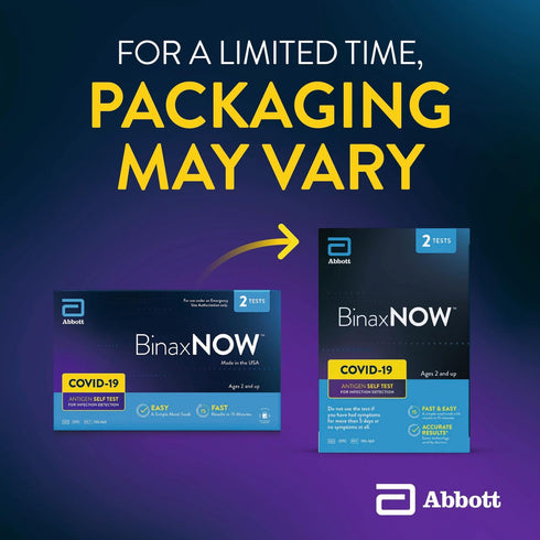 COVID-19 1 Pack, 2 15-Minute BinaxNOW Antigen Self Test, Tests Total, COVID Test With Results Without Sending to a Lab