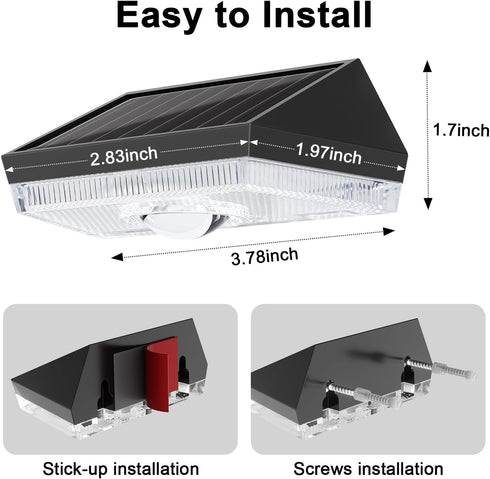 10 IP65 8 Pack Ellasay Solar Fence Lights Outdoor: Lighting Modes with RGB Solar Powered Deck Light - Waterproof - Led