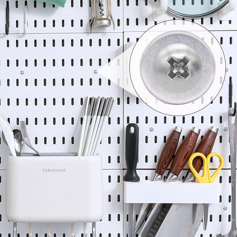 200 Pieces Pegboard Mounting Kit - Wall Installation Accessories with Screws, Anchors, Spacers for 1/4-Inch Pegboard