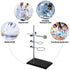 Chemistry Laboratory Stand Set with Support Stand, 2 Retort Rings, Rod and Flask Clamp