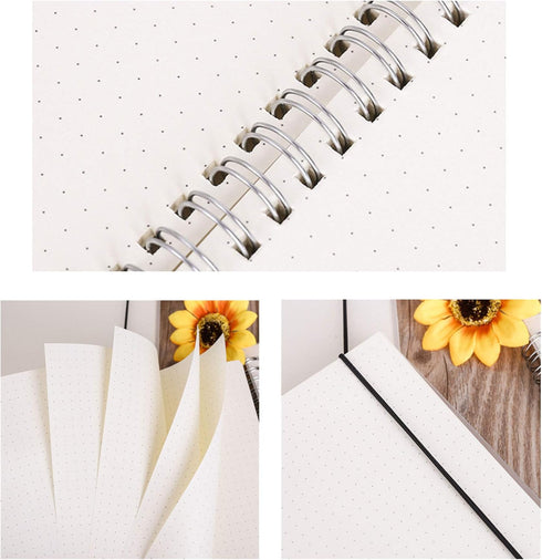 Yansanido Spiral Notebook, 3 Pcs A5 Thick Plastic Translucent Frosting Hardcover Dot Paper 80 Sheets -160 Pages Journals for Study and Notes (A5 5.7" x 8.3"-Dot Grid 3pcs)