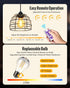 4/6/8 Dimmable Battery Operated Hanging Outdoor Chandelier, H Timer, Bohemian Hanging Shed Gazebo Lights Outdoor