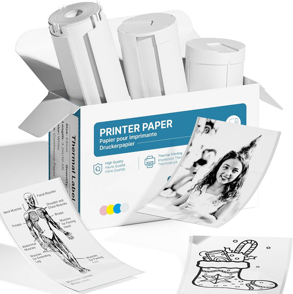 Genuine Self-Adhesive Thermal Printer Stickers, 54mmx3.2m Sticker Paper, Compatible with PM290 Mini