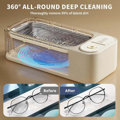 4 47KHz Nkove Ultrasonic Jewelry Cleaner with Retainer-Safe Tray, Timer Modes, Ultrasonic Cleaner Machine for Jewelry