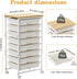 Wufuuoa 8 8-Tier Rolling Storage Cart with Drawers,Utility Cart on Wheels with Wooden Tabletop Craft Storage Trolley