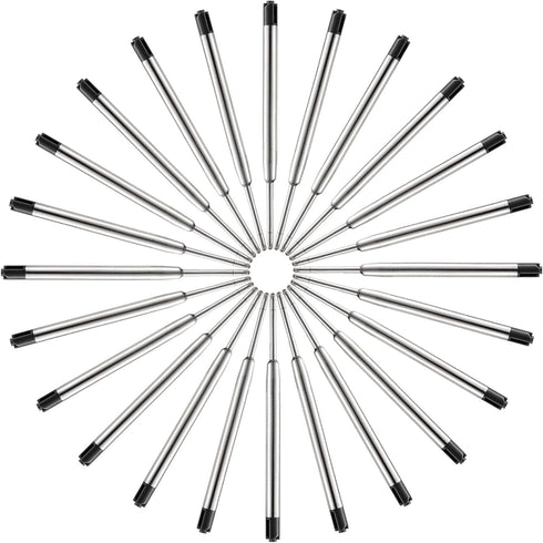HeTaoCat Black Ink Refill Pack of 5, Replaceable Ballpoint Pen Refills, Medium Point Metal Refill (Black)