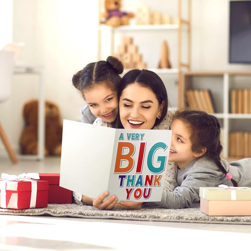 6 Pack Teling Very Big Thank You Cards with Envelope Jumbo Appreciation Greeting Cards Oversized Funny Thank You