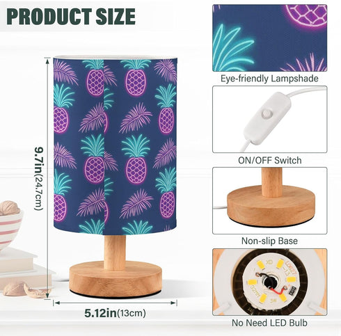 Amooorous Summer Neon Pineapple Leaf USB Table Lamp Baby Night Light for Candlestick Lamps for Small Spaces Electric