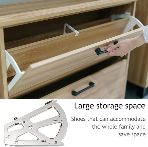 4Pcs 2 Coshar Layers Shoes Drawer Hinges Stainless Steel Fan Shape Shoe Cabinet Rack Flip Frame Replacement Fittings
