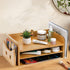 ZOOFOX Wood Desk Organizer, 5-Tray Paper Letter Tray with File Holder, Cute Cat-shaped Desktop Organizer