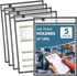 Job Ticket Holders 5 Pack 9x12 - Document Holder, Plastic Sleeves for Paper, Dry Erase Pockets, Clear Ticket Holder